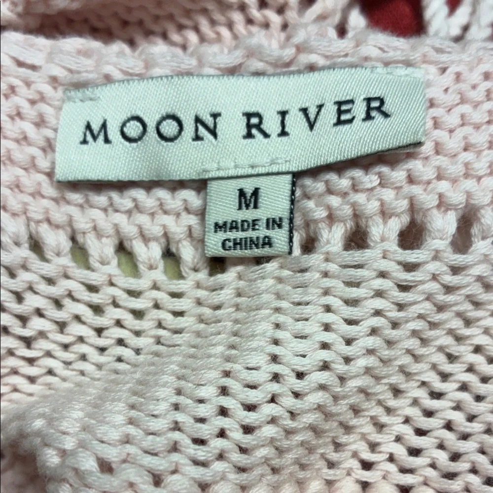 Women's Pink Crochet Knit Tank Top - Picture 4 of 4